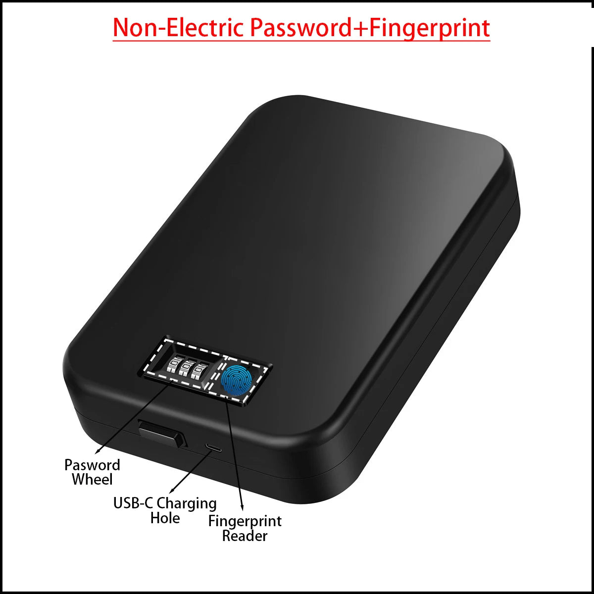 SecureGuard Portable Fingerprint Password Safe: Compact Handgun Gun Safe with Steel Rope for Car Security. Experience the Ultimate Mini Anti-theft Safe, Offering Convenience and Protection On-the-G