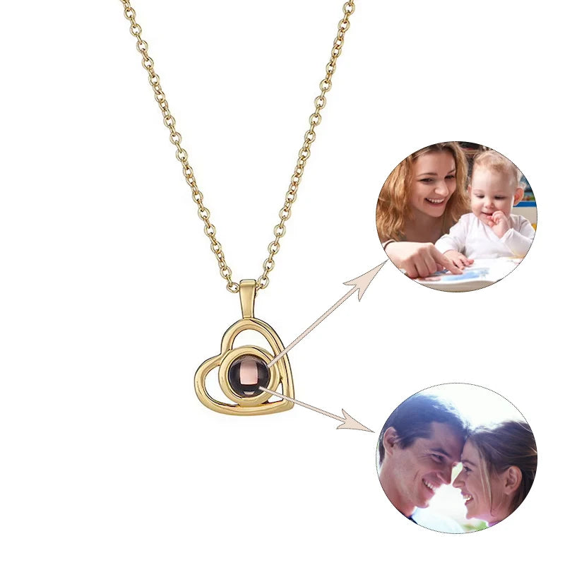 MemoriaLume Custom Projection Photo Necklace: Personalized Pet Photo Pendant Chain – A Heartfelt Pet Memorial Gift for Anniversaries, Valentine's Day 2024, or Any Special Occasion