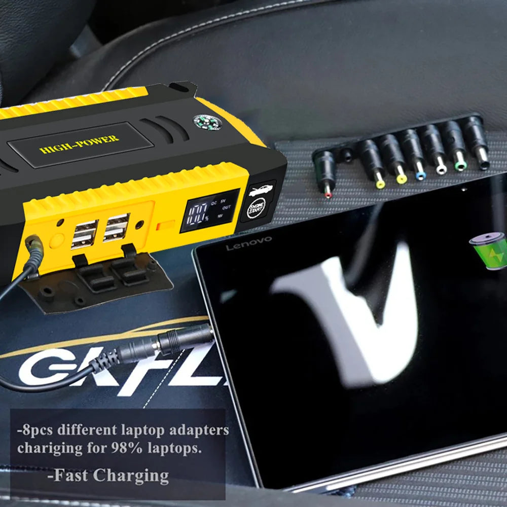 GKFLY 16000mAh Car Jump Starter: Power Bank, Battery Booster Charger, and 12V Starting Device. Your Reliable Companion for Petrol and Diesel Cars – The Ultimate Car Starter Buster