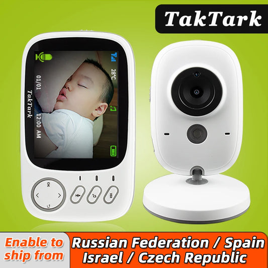 VisionGuard Pro: 3.2-Inch Wireless Video Baby Monitor with High Resolution, Night Vision, and Temperature Monitoring