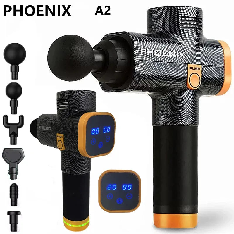 Phoenix A2 Dynamic Therapy Massage Gun: Muscle Relaxation and Deep Tissue Massager for Vibrant Health. Powerful Vibrations for Shaping, Pain Relief, and Soothing Back and Foot Massages.