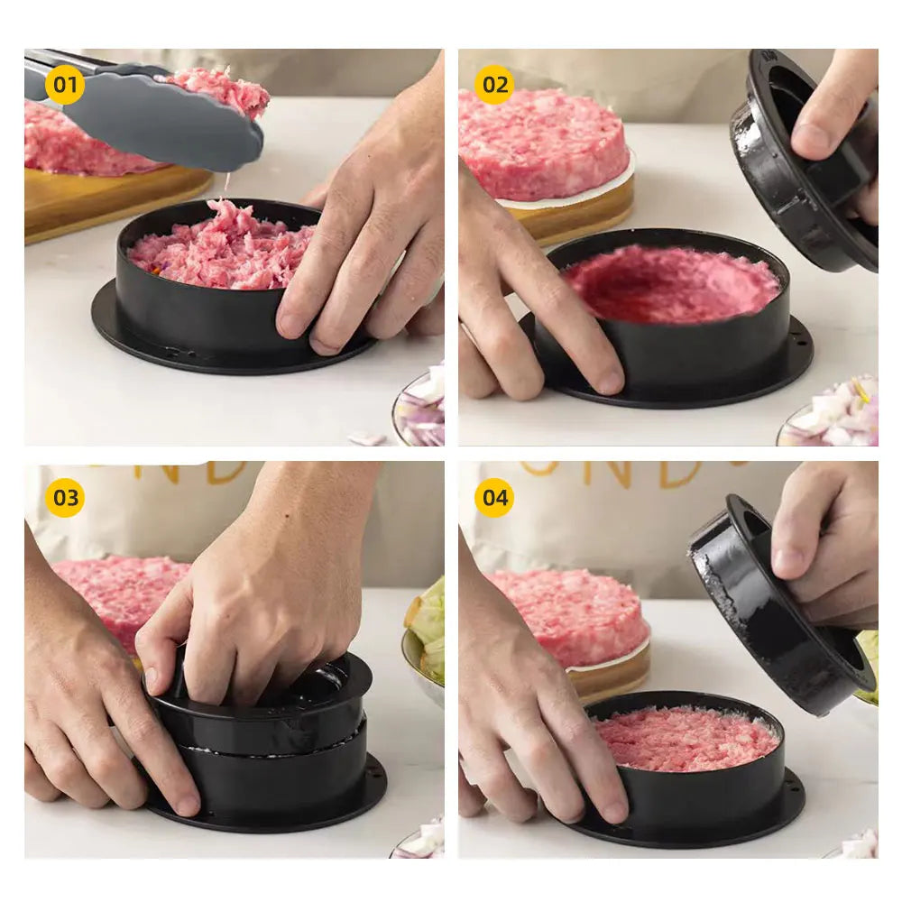 BurgerCraft RoundEase: Non-Stick Stuffed Patty Press.