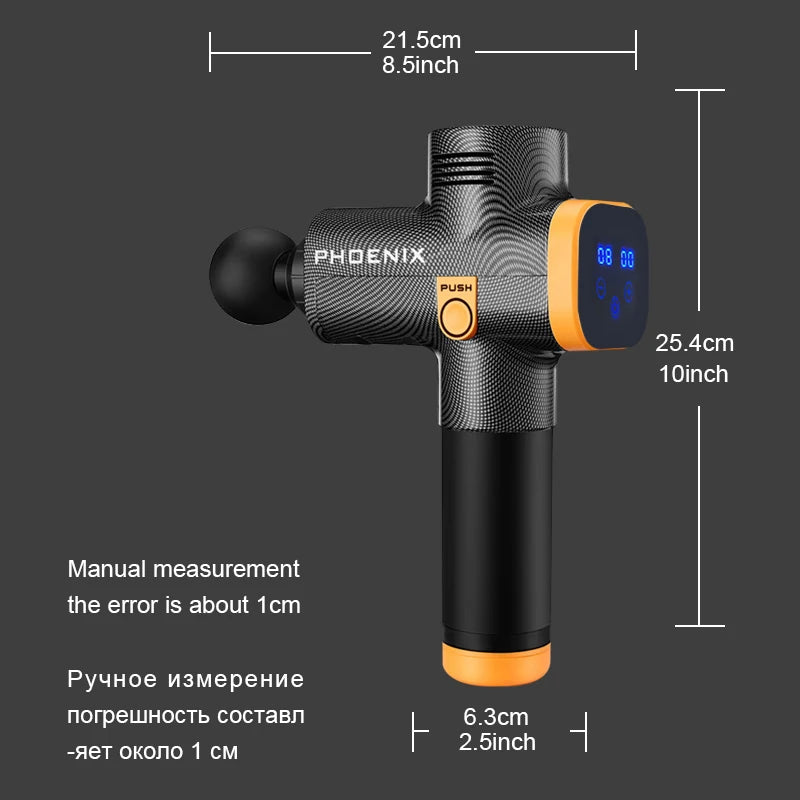 Phoenix A2 Dynamic Therapy Massage Gun: Muscle Relaxation and Deep Tissue Massager for Vibrant Health. Powerful Vibrations for Shaping, Pain Relief, and Soothing Back and Foot Massages.