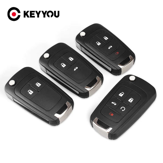 KEYYOU Flip Folding Remote car Key Shell For Chevrolet Cruze Epica Lova Camaro Impala  2 3 4 5 Button HU100 Blade